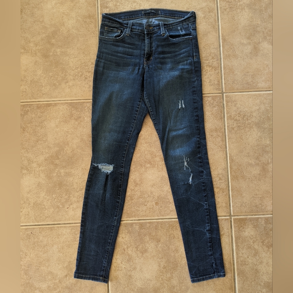 Flying Monkey Distressed Denim Skinny Dark Wash W27 L30